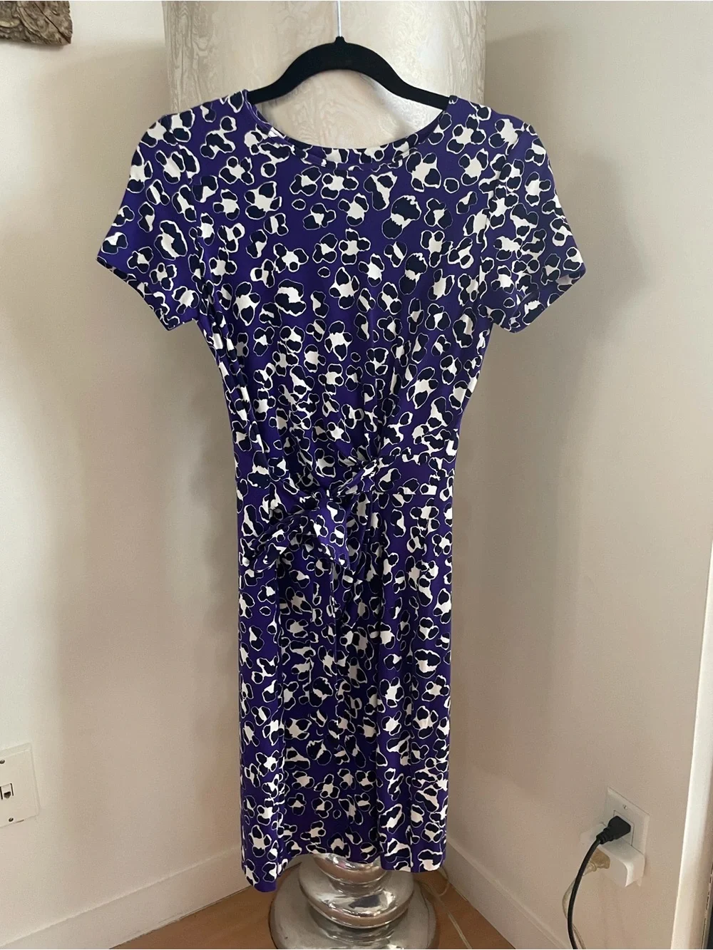 Diane von Furstenberg Zoe Purple Leopard Animal Print Dress Size US 2